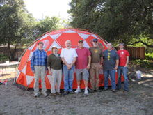 Tent testing team